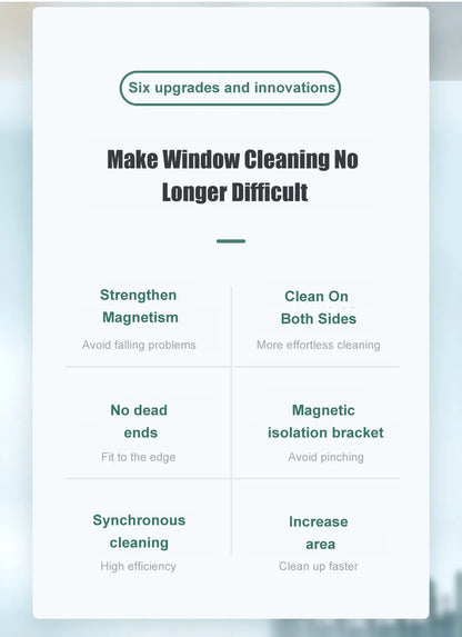 Magnetic Window Cleaner Brush Double-Side Automatic Water Discharge Wiper Glass Window Brush Cleaning Office Household Tools