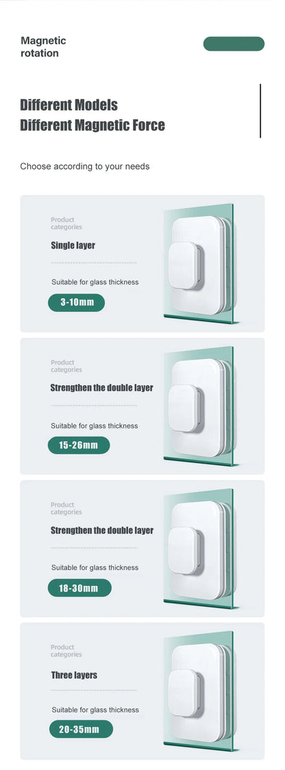 Magnetic Window Cleaner Brush Double-Side Automatic Water Discharge Wiper Glass Window Brush Cleaning Office Household Tools