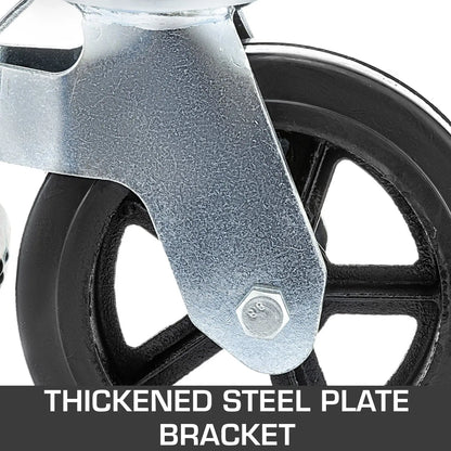 4 Pack Heavy Duty 8 X 2 Inch Dual Locking Rubber Swivel Caster Wheels 360 Degrees 1100LBS Capacity Per Wheel for Scaffolding