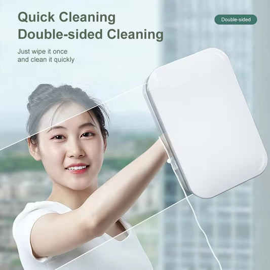 Magnetic Window Cleaner Brush Double-Side Automatic Water Discharge Wiper Glass Window Brush Cleaning Office Household Tools