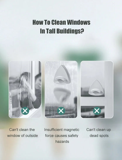 Magnetic Window Cleaner Brush Double-Side Automatic Water Discharge Wiper Glass Window Brush Cleaning Office Household Tools